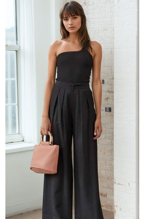 Amalfi Wide Leg Pants – Black