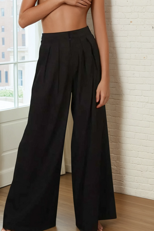 Amalfi Wide Leg Pants – Black