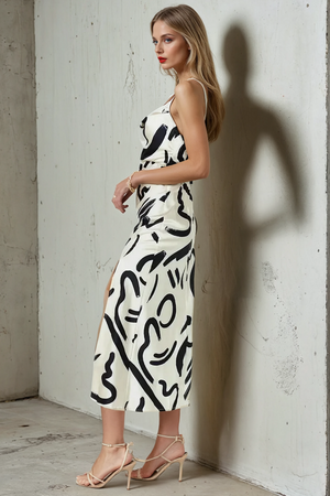 York Slip Dress – Sand Black