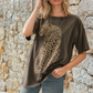 Leopard Distressed Oversize Graphic Tee