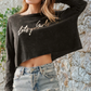 Let's Go Girls Cropped  Foil Graphic Tee