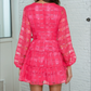 Pink Radiance Tiered Organza Mini Dress