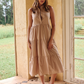 the Kimbra Maxi Dress - Beige
