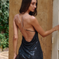 Spotlight Sequin Mini Dress - Black