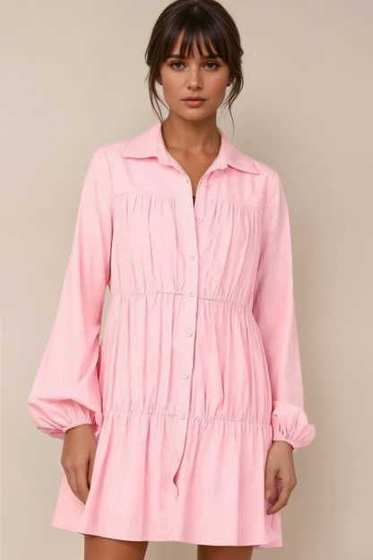 Petal Tier Shirt Dress