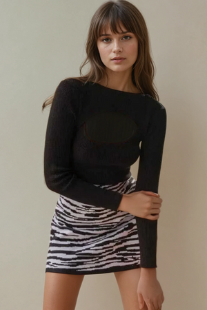 Motion Pixel Knit Mini Skirt