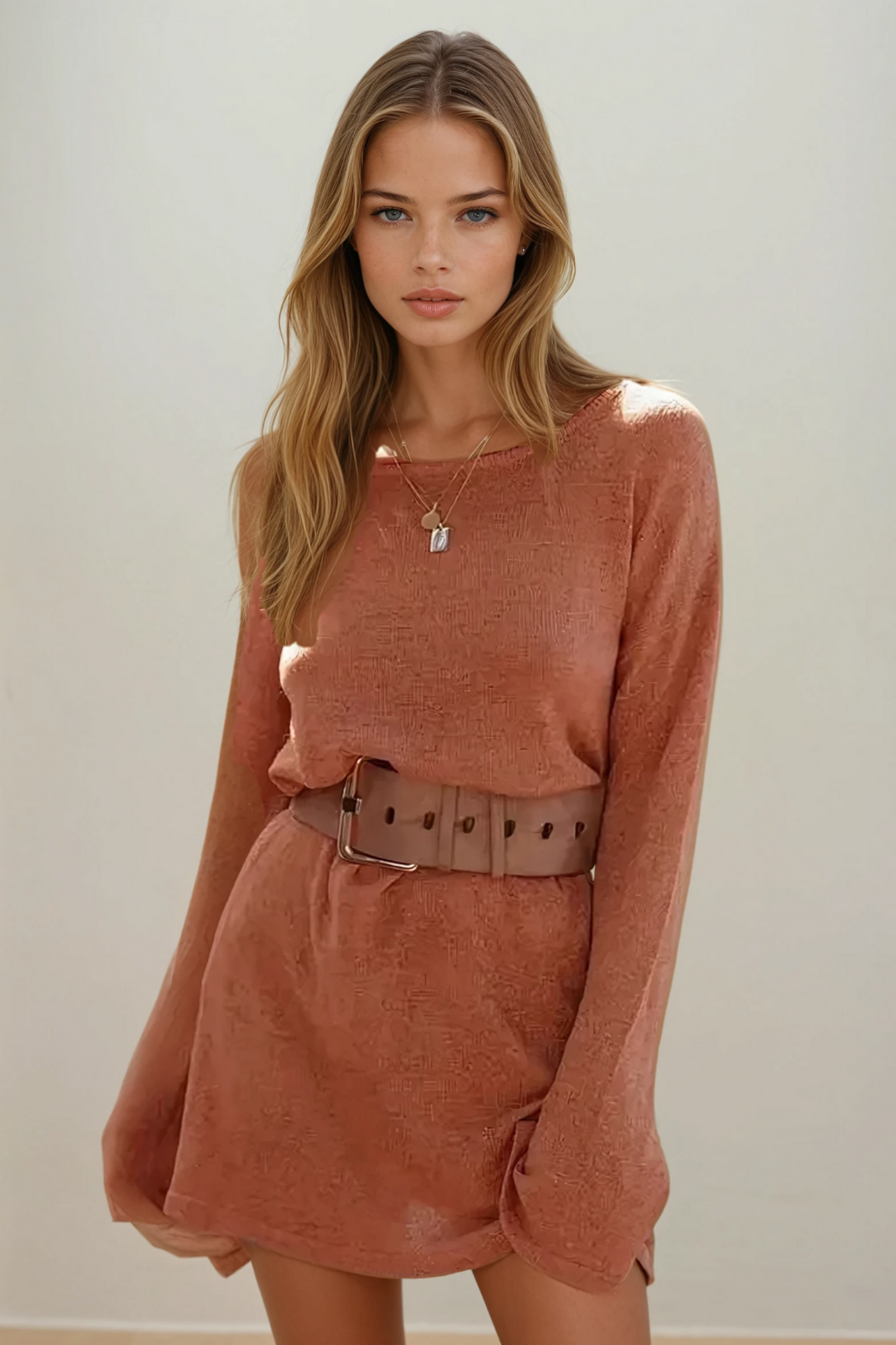 Rachael Knit Dress - Rust