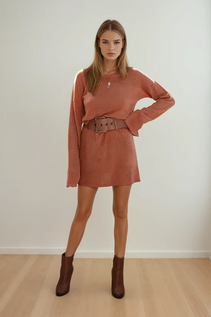 Rachael Knit Dress - Rust