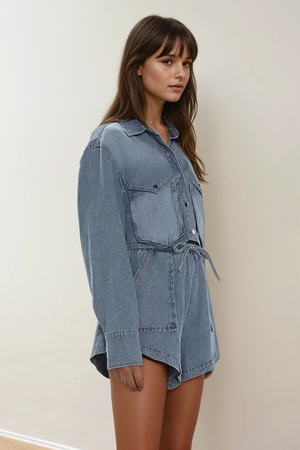 Indigo Drift Denim Shorts