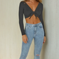Noir Knit Tie Top