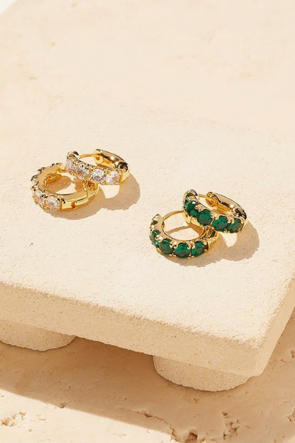 Ruby Gold-Plated Huggie Hoops