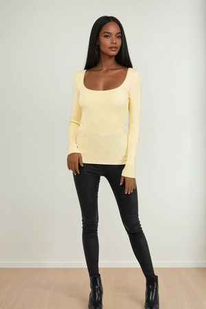 Honeyveil Ribbed Knit Top