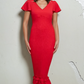 Scarlet Ruffle Midi Dress