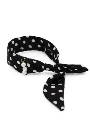 Fiorella Polka Dot Headband – Black