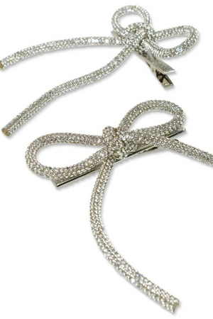 Glacé Twinkle Bow Pair – Silver