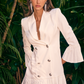 Frozen Blazer Dress – White