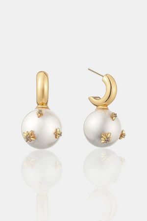 Layla Pearl Ball 18K Gold Plated Earrings