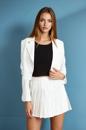 Crimson Veil Pleated Mini