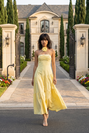 Alina Halter Maxi Dress – Lemon