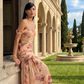 Toscana Ruched Floral Mesh Maxi Dress