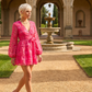 Siena Tiered Checkered Organza Mini Dress