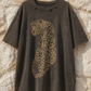 Leopard Distressed Oversize Graphic Tee