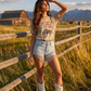 Spirit Slashed Western Graphic Tee