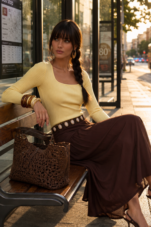 Honeyveil Ribbed Knit Top