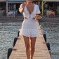 Isla Embroidered Cutout Mini Dress