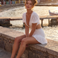 Isla Embroidered Cutout Mini Dress