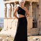 Viera Black One-Shoulder Maxi Dress
