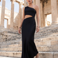 Viera Black One-Shoulder Maxi Dress