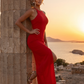 Vittoria texture Gown - Red