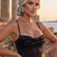 Midnight Siren Satin Corset Dress