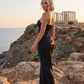 Midnight Siren Satin Corset Dress