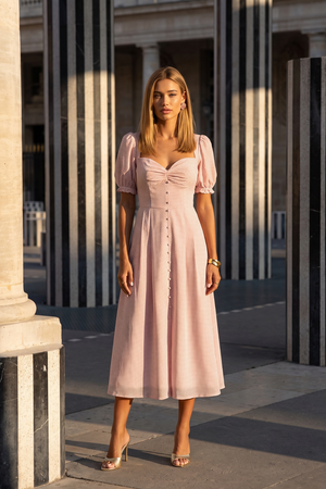 Marina Midi Dress - Red Polka