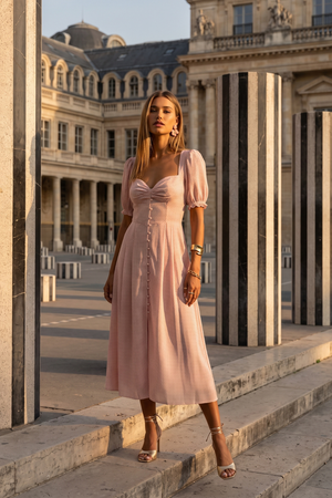 Marina Midi Dress - Red Polka
