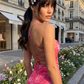 Rose Mirage Sheer Midi Dress