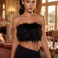 Dianna Strapless Fringe Top