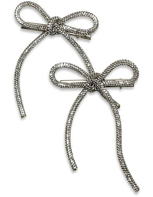 Glacé Twinkle Bow Pair – Silver