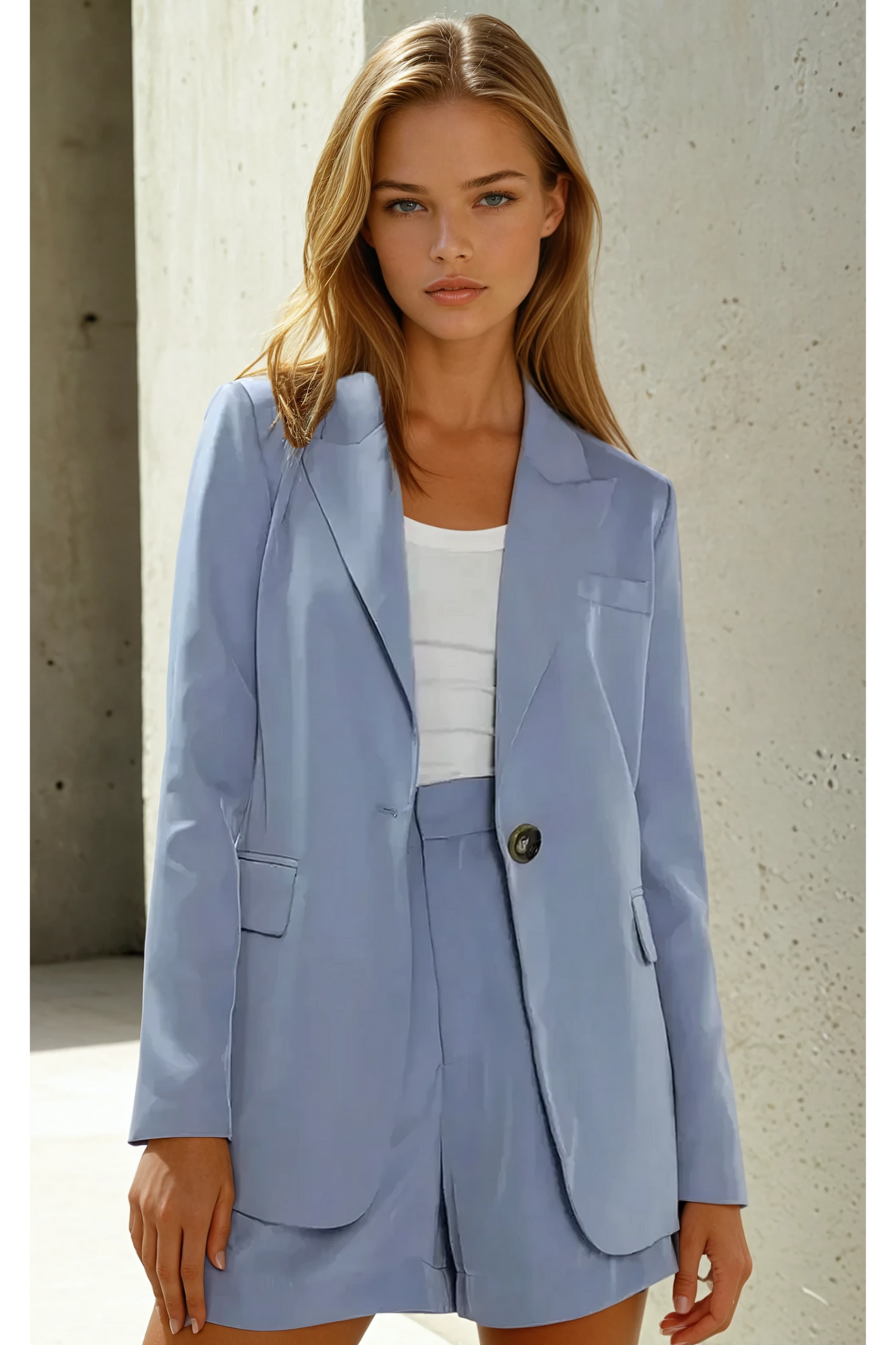 Giselle Blazer – Pastel Blue