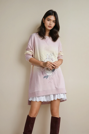 Serpent Skull Graphic Sweater Dress