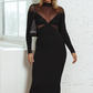Noir Sheer Panel Knit Dress