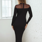 Noir Sheer Panel Knit Dress