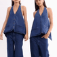 Hills Halter in Dark Denim