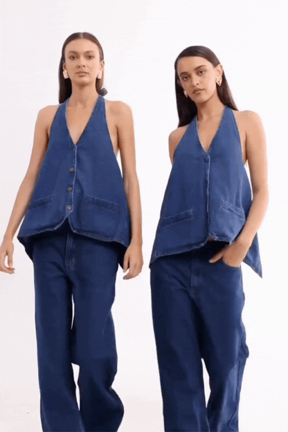 Hills Halter in Dark Denim